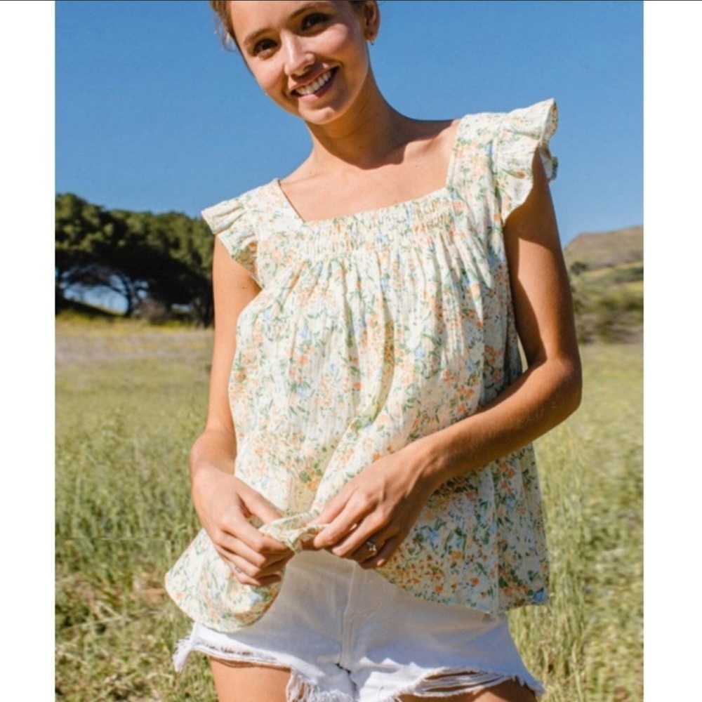 The ROWAN Floral Ruffled Babydoll Tank